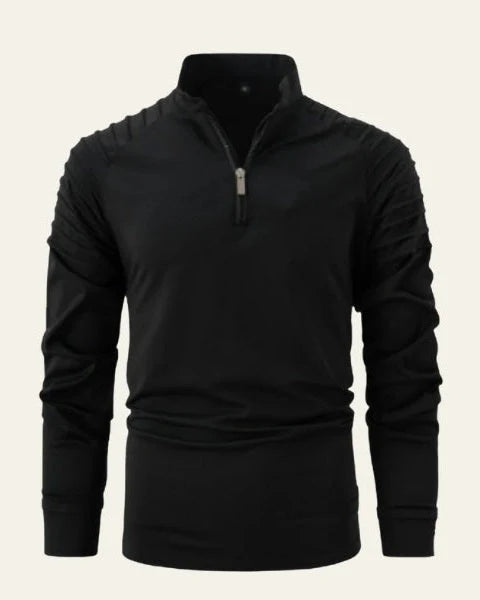 Men's Long Sleeve Polo Shirt | Slim Fit Quarter-Zip Design 0