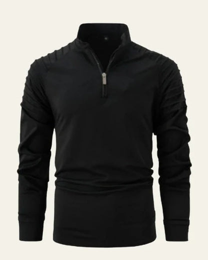 Men's Long Sleeve Polo Shirt | Slim Fit Quarter-Zip Design 0