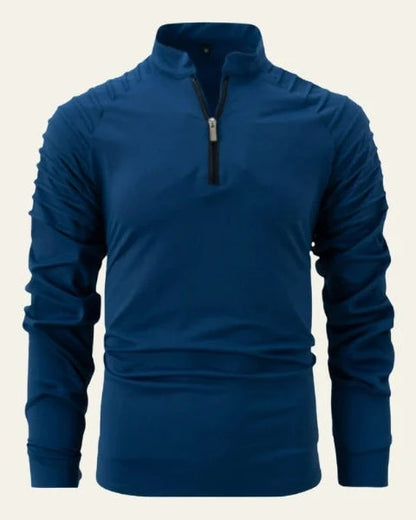 Men's Long Sleeve Polo Shirt | Slim Fit Quarter-Zip Design 1