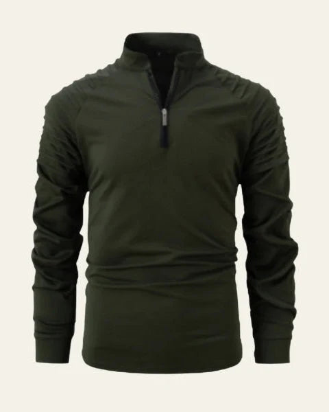Men's Long Sleeve Polo Shirt | Slim Fit Quarter-Zip Design 3