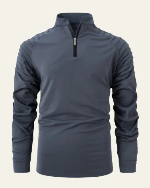 Men's Long Sleeve Polo Shirt | Slim Fit Quarter-Zip Design 4