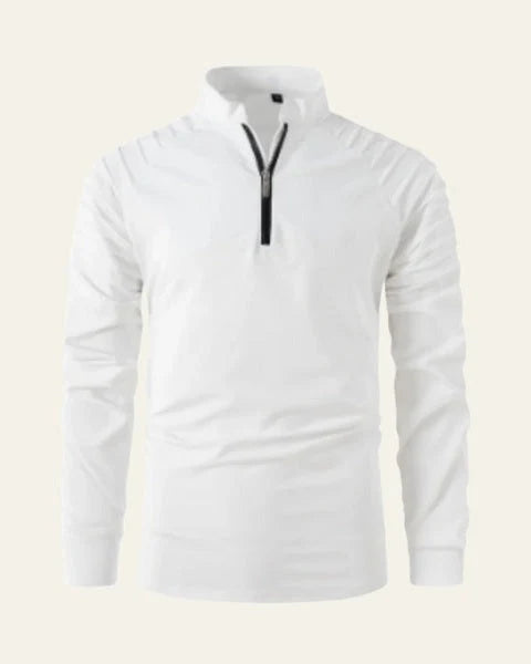 Men's Long Sleeve Polo Shirt | Slim Fit Quarter-Zip Design 6