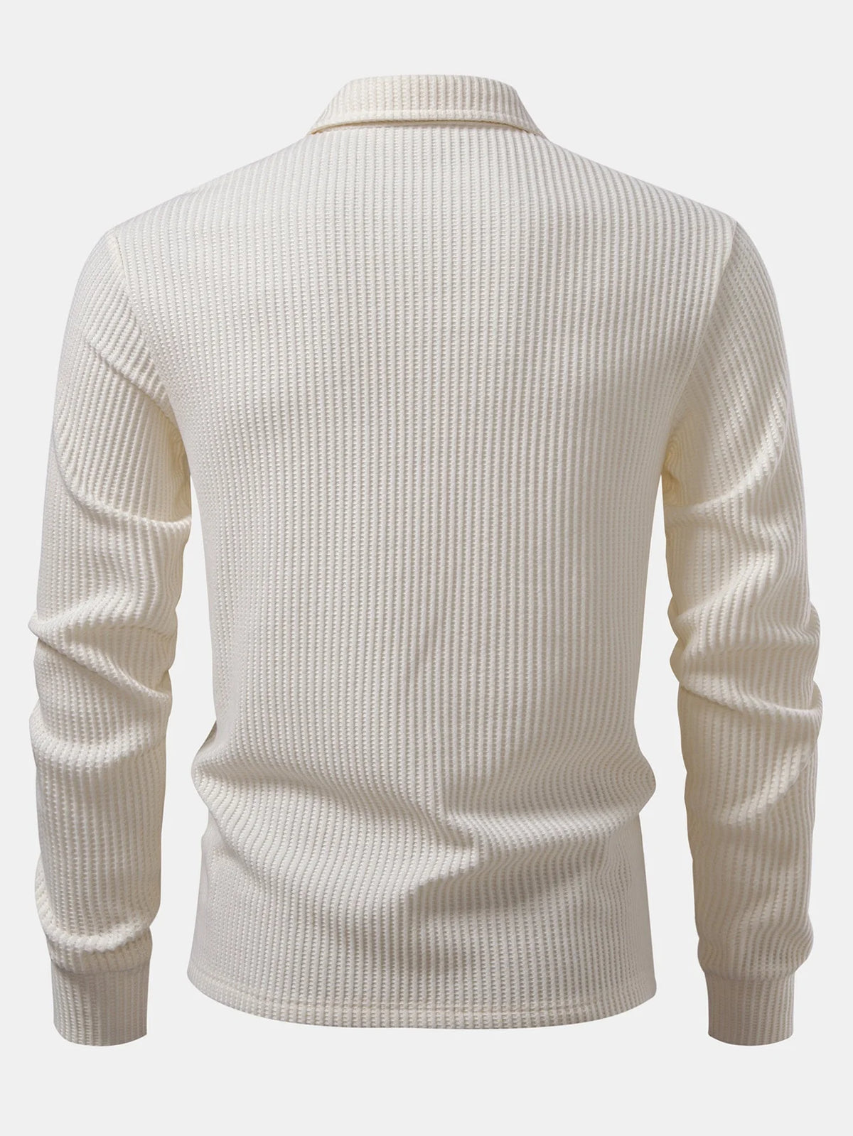 Men's Long Sleeve Waffle Polo Shirt | Casual Polo Shirts 6