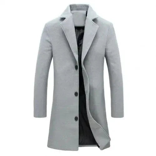 Men's Long Winter Coat | Tailored Single-Breasted Overcoat 2