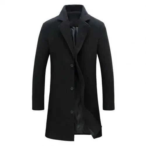 Men's Long Winter Coat | Tailored Single-Breasted Overcoat 3
