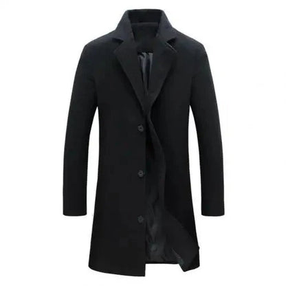 Men's Long Winter Coat | Tailored Single-Breasted Overcoat 3