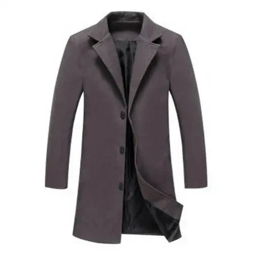 Men's Long Winter Coat | Tailored Single-Breasted Overcoat 4