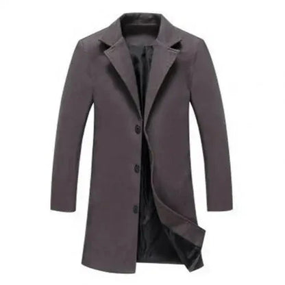Men's Long Winter Coat | Tailored Single-Breasted Overcoat 4