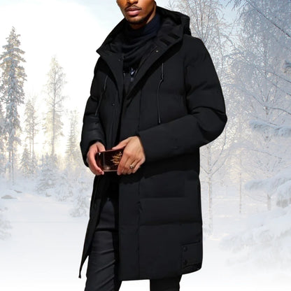 Men's Longline Hooded Puffer Jacket | Insulated Winter Coat 1