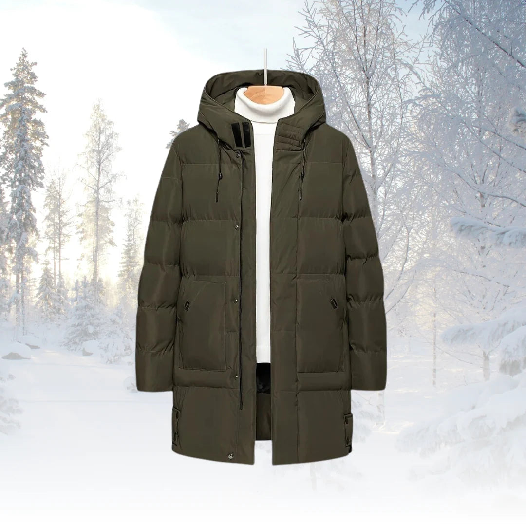 Men's Longline Hooded Puffer Jacket | Insulated Winter Coat 5