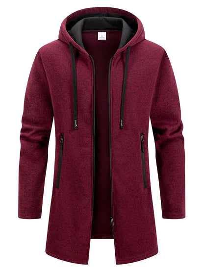 Men's Longline Zip-Up Hoodie | Relaxed Fit Sweatshirt 1
