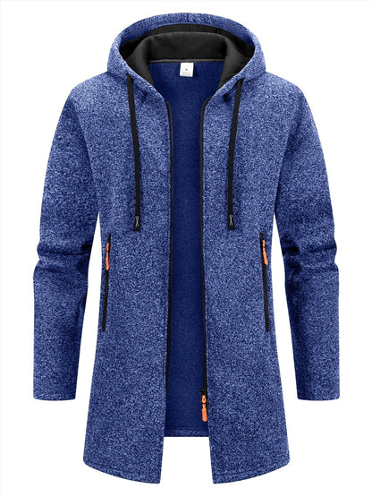 Men's Longline Zip-Up Hoodie | Relaxed Fit Sweatshirt 2