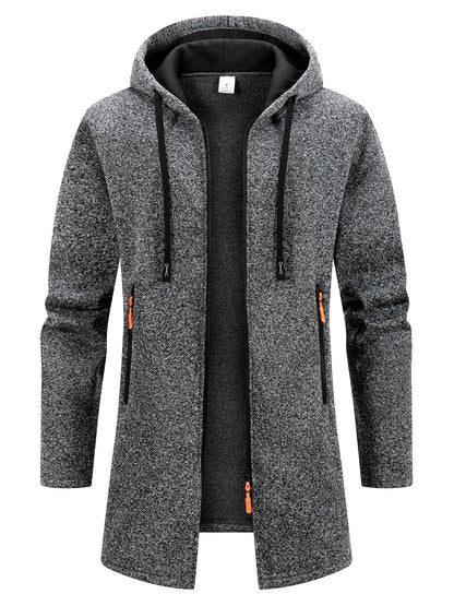 Men's Longline Zip-Up Hoodie | Relaxed Fit Sweatshirt 3