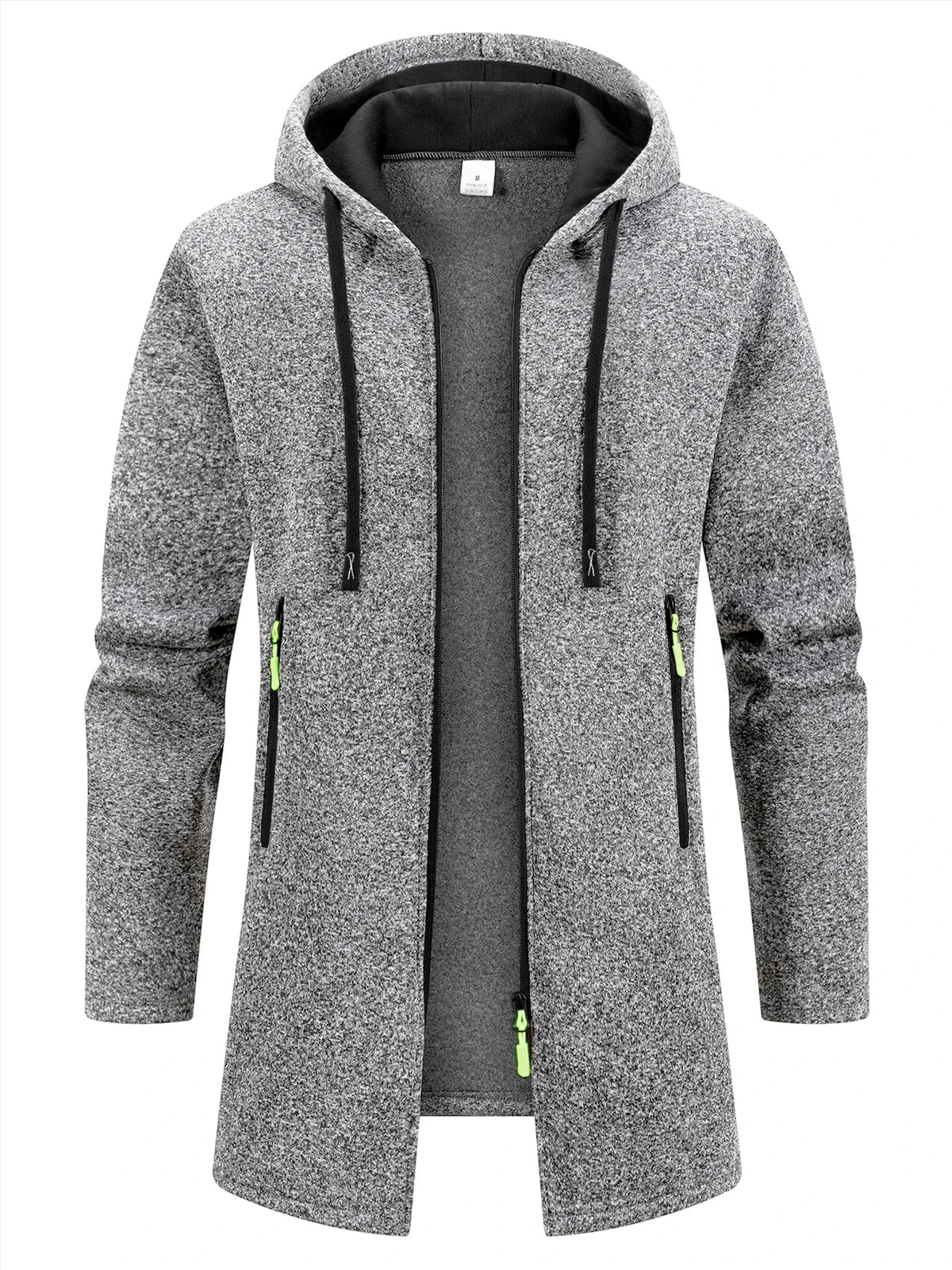 Men's Longline Zip-Up Hoodie | Relaxed Fit Sweatshirt 4