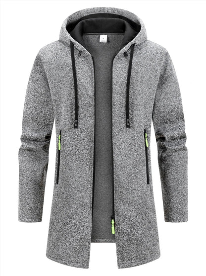 Men's Longline Zip-Up Hoodie | Relaxed Fit Sweatshirt 4