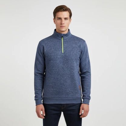 Men's Marled Quarter Zip Sweater | Stylish Funnel Neck Sweater 0