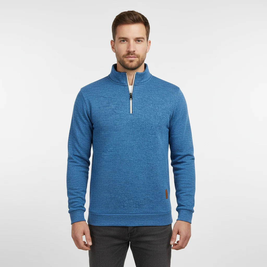Men's Marled Quarter Zip Sweater | Stylish Funnel Neck Sweater 1
