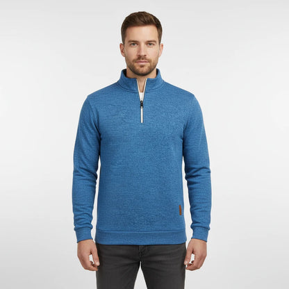 Men's Marled Quarter Zip Sweater | Stylish Funnel Neck Sweater 1