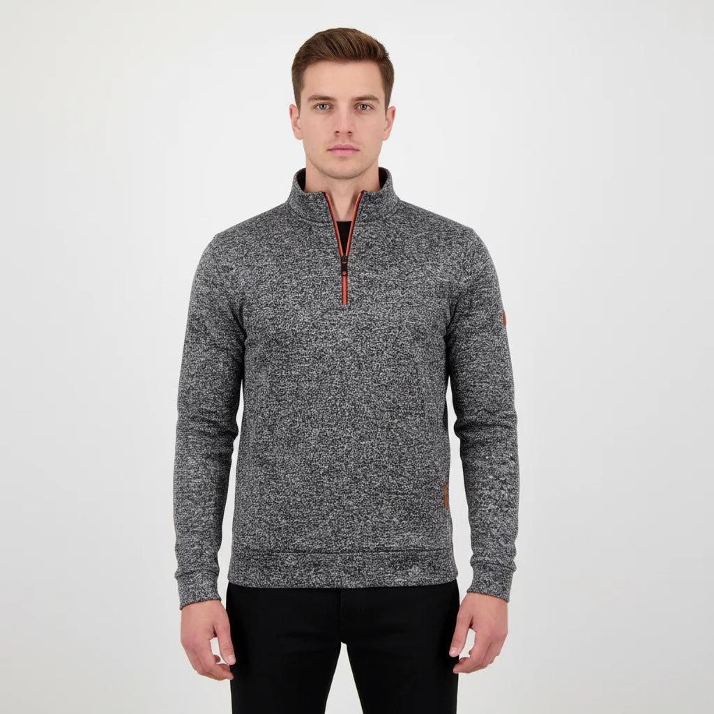Men's Marled Quarter Zip Sweater | Stylish Funnel Neck Sweater 2