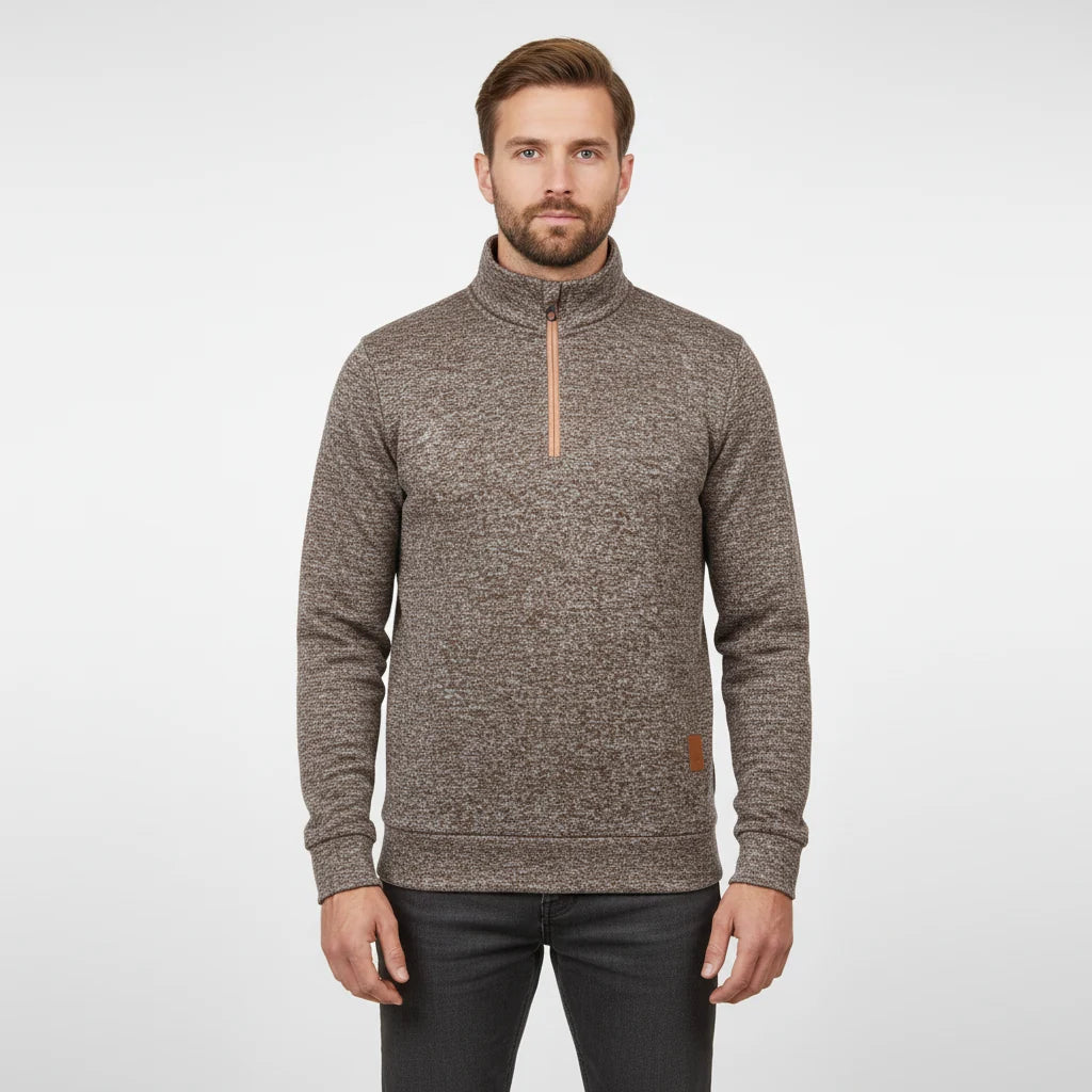 Men's Marled Quarter Zip Sweater | Stylish Funnel Neck Sweater 3