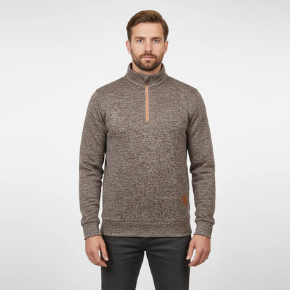 Men's Marled Quarter Zip Sweater | Stylish Funnel Neck Sweater 3