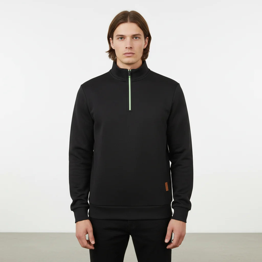 Men's Marled Quarter Zip Sweater | Stylish Funnel Neck Sweater 4