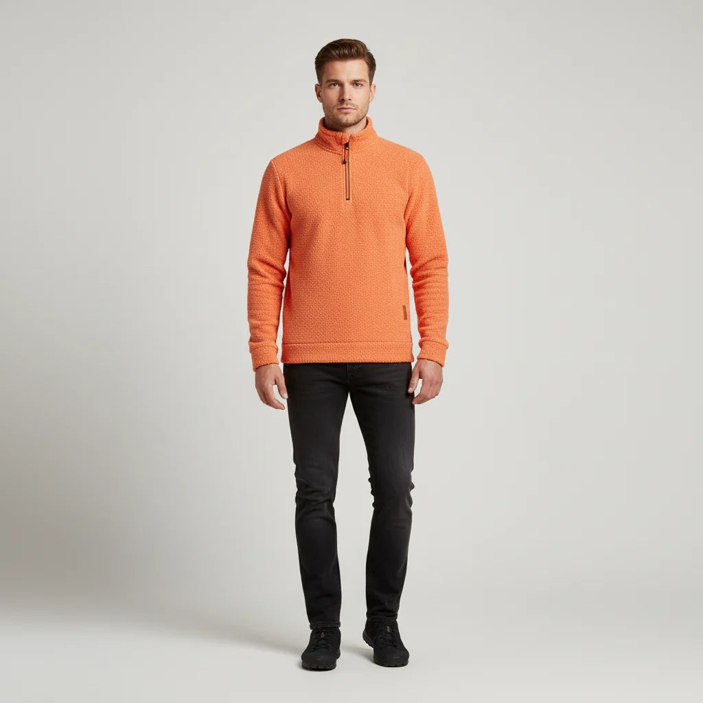Men's Marled Quarter Zip Sweater | Stylish Funnel Neck Sweater 5