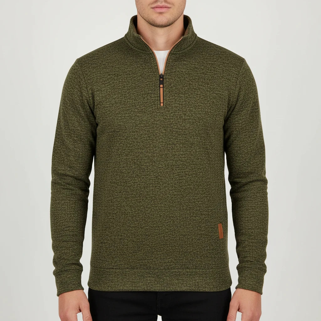 Men's Marled Quarter Zip Sweater | Stylish Funnel Neck Sweater 6
