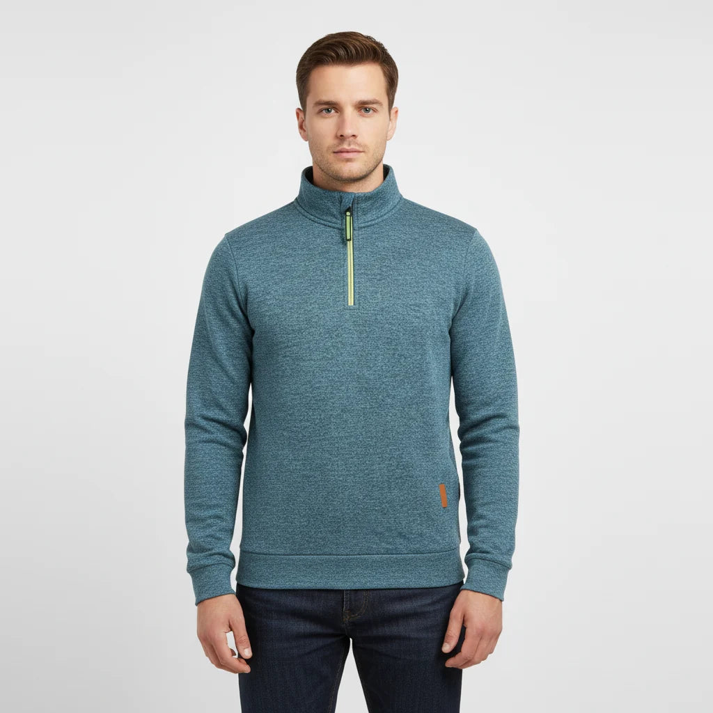 Men's Marled Quarter Zip Sweater | Stylish Funnel Neck Sweater 7