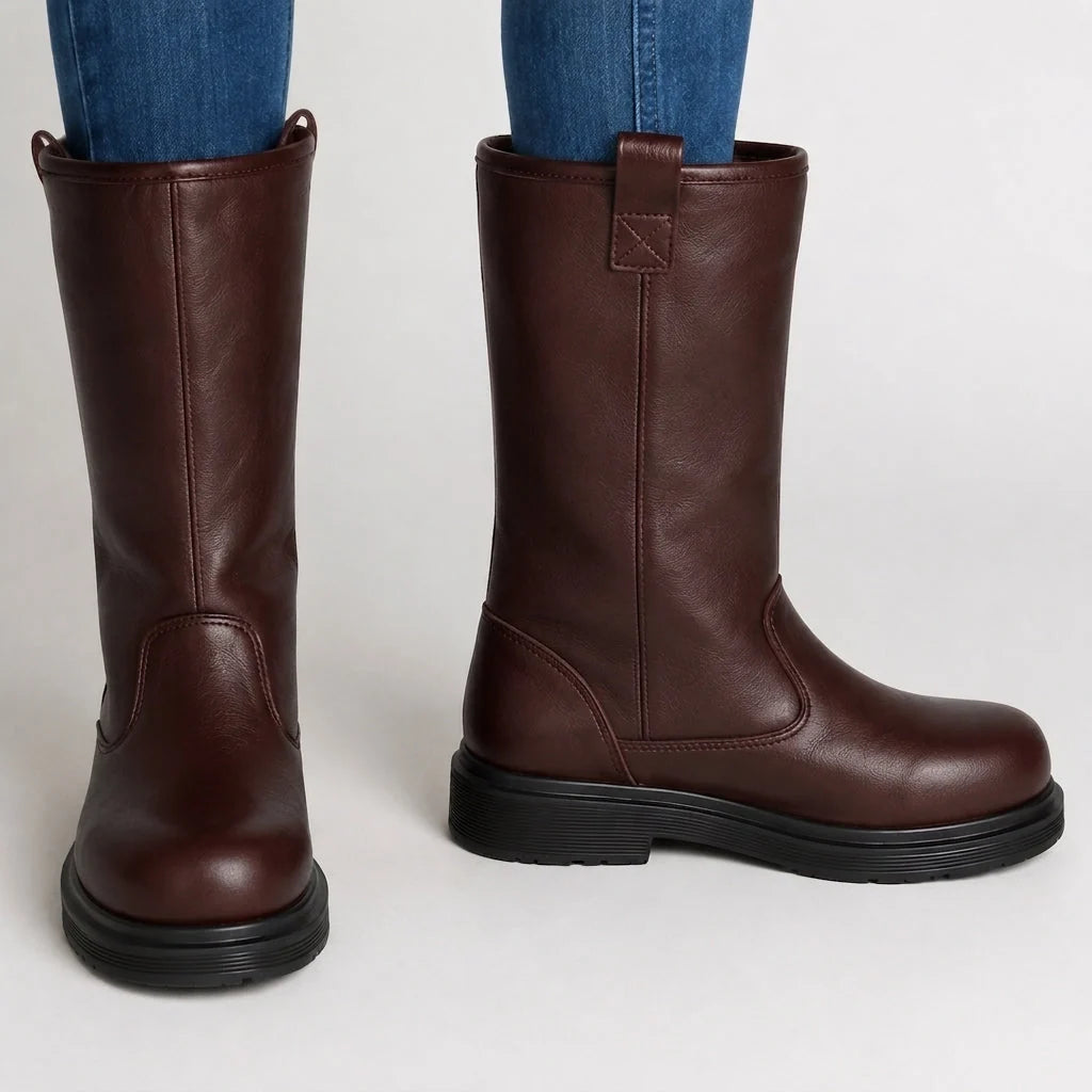 Men's Mid-Calf Leather Boots | Casual Winter Footwear 1