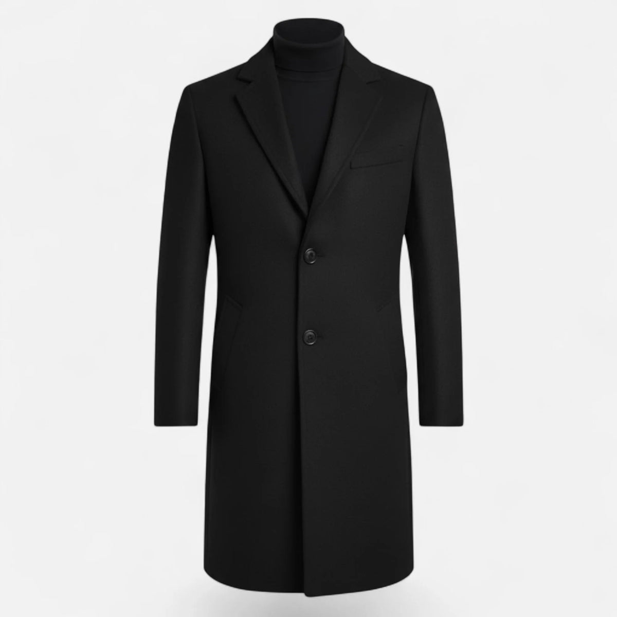 Men's Mid-Length Wool Trench Coat | Men's Overcoat 3