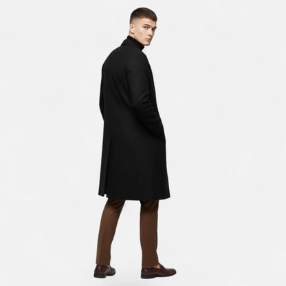 Men's Mid-Length Wool Trench Coat | Men's Overcoat 5