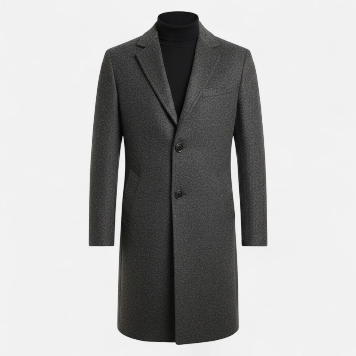 Men's Mid-Length Wool Trench Coat | Men's Overcoat 6