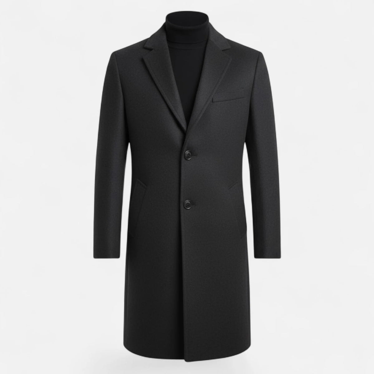 Men's Mid-Length Wool Trench Coat | Men's Overcoat 9