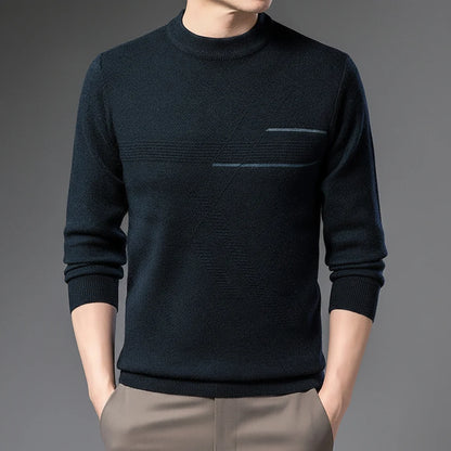 Men's Mock-Neck Knit Sweater | Long Sleeve Autumn Winter 0