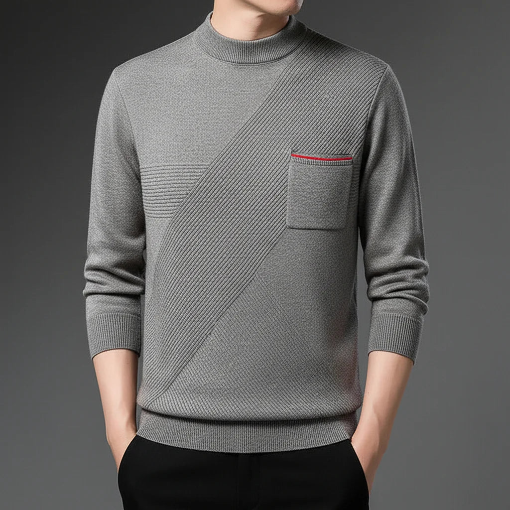 Men's Mock-Neck Knit Sweater | Long Sleeve Autumn Winter 1