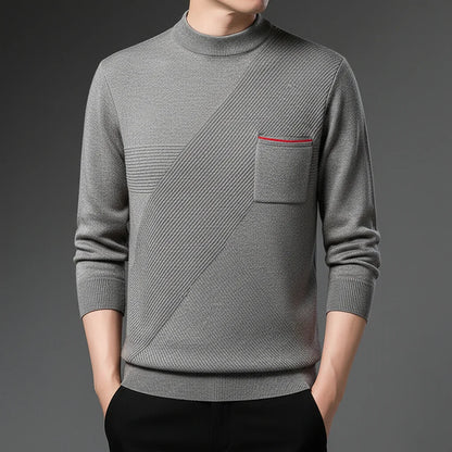 Men's Mock-Neck Knit Sweater | Long Sleeve Autumn Winter 1