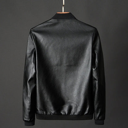 Men's PU Leather Jacket Black 3
