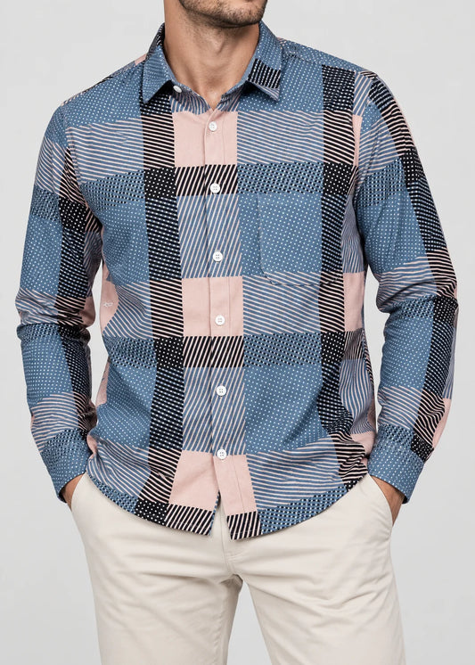 Men's Plaid Flannel Shirt | Button-Up Overshirt Casual Fit 0