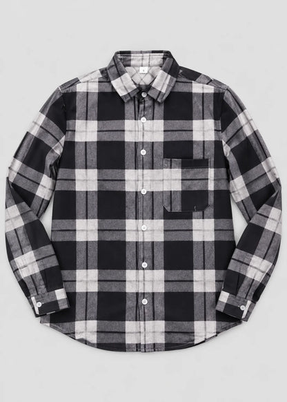 Men's Plaid Flannel Shirt | Button-Up Overshirt Casual Fit 3