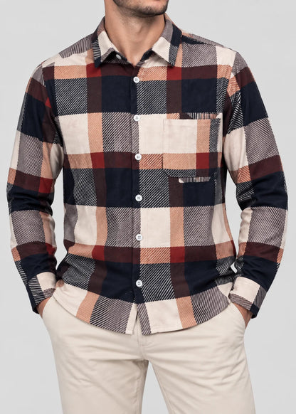 Men's Plaid Flannel Shirt | Button-Up Overshirt Casual Fit 7