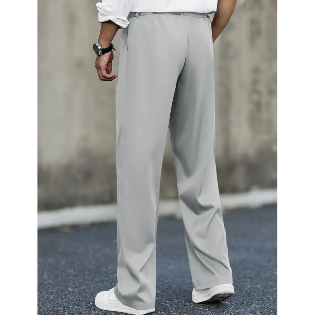 Men's Pleated Wide-Leg Trousers | Relaxed Tailored Pants 3