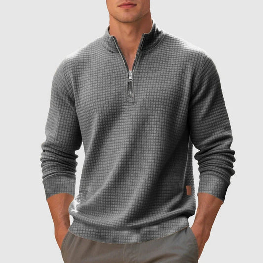 Men's Quarter-Zip Mock Neck Sweatshirt Regular Fit 0