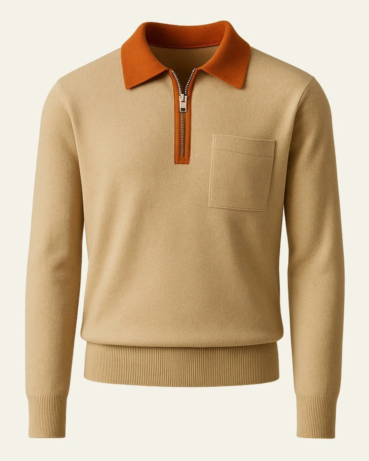 Men's Quarter Zip Sweater with Chest Pocket | Knit Layer 0
