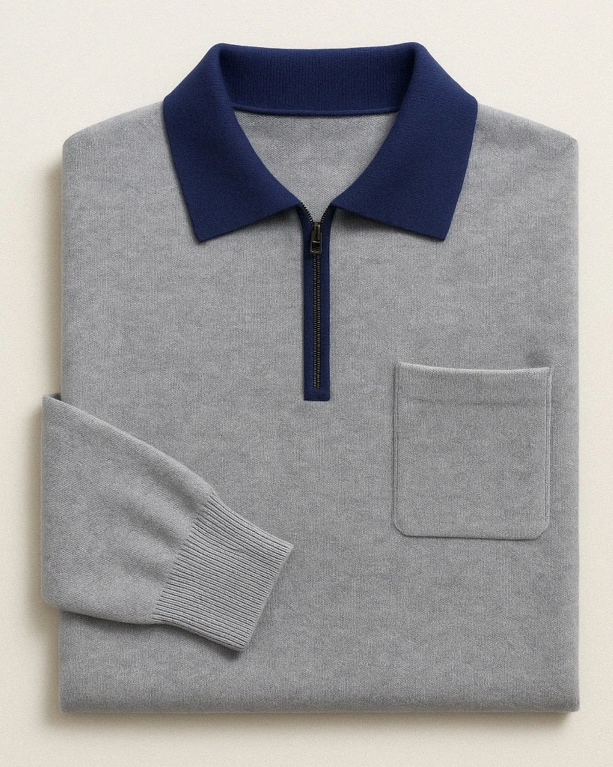 Men's Quarter Zip Sweater with Chest Pocket | Knit Layer 3