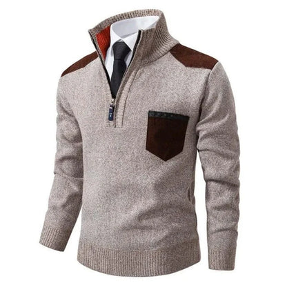 Men's Quarter Zip Sweater with Chest Pocket | Stylish Knit Top 6