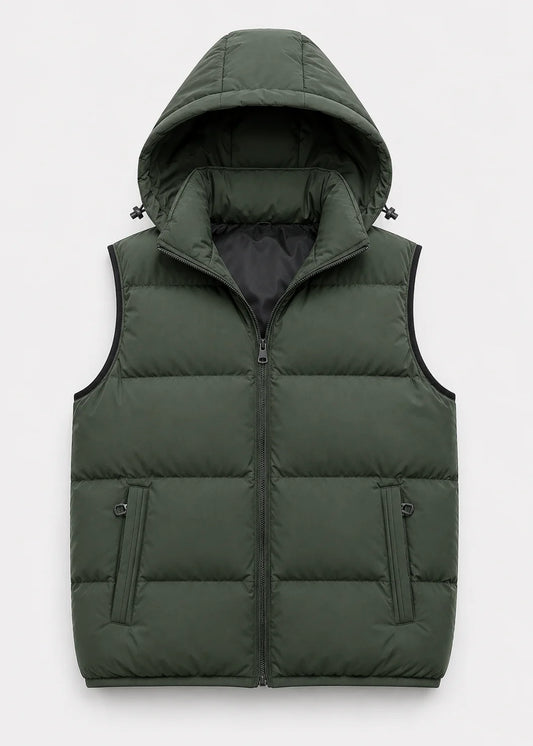 Men's Quilted Hooded Gilet | Lightweight Insulated Bodywarmer 0