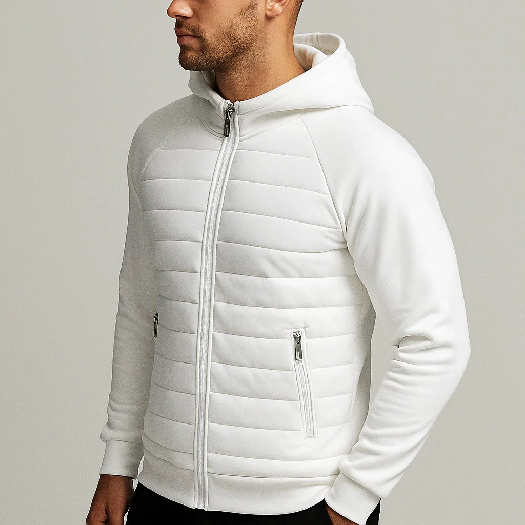 Men's Quilted Hooded Jacket | Full-Zip Lightweight Outerwear 1