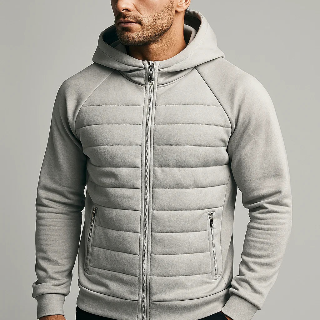 Men's Quilted Hooded Jacket | Full-Zip Lightweight Outerwear 2