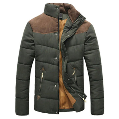 Men's Quilted Winter Jacket Contrast Panel 2